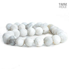 12mm Matte White Crazy Lace Agate Plain Round Beads 15 inch 32 pieces - The Bead Traders