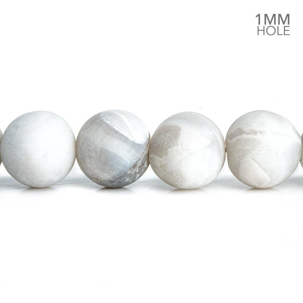 12mm Matte White Crazy Lace Agate Plain Round Beads 15 inch 32 pieces - The Bead Traders