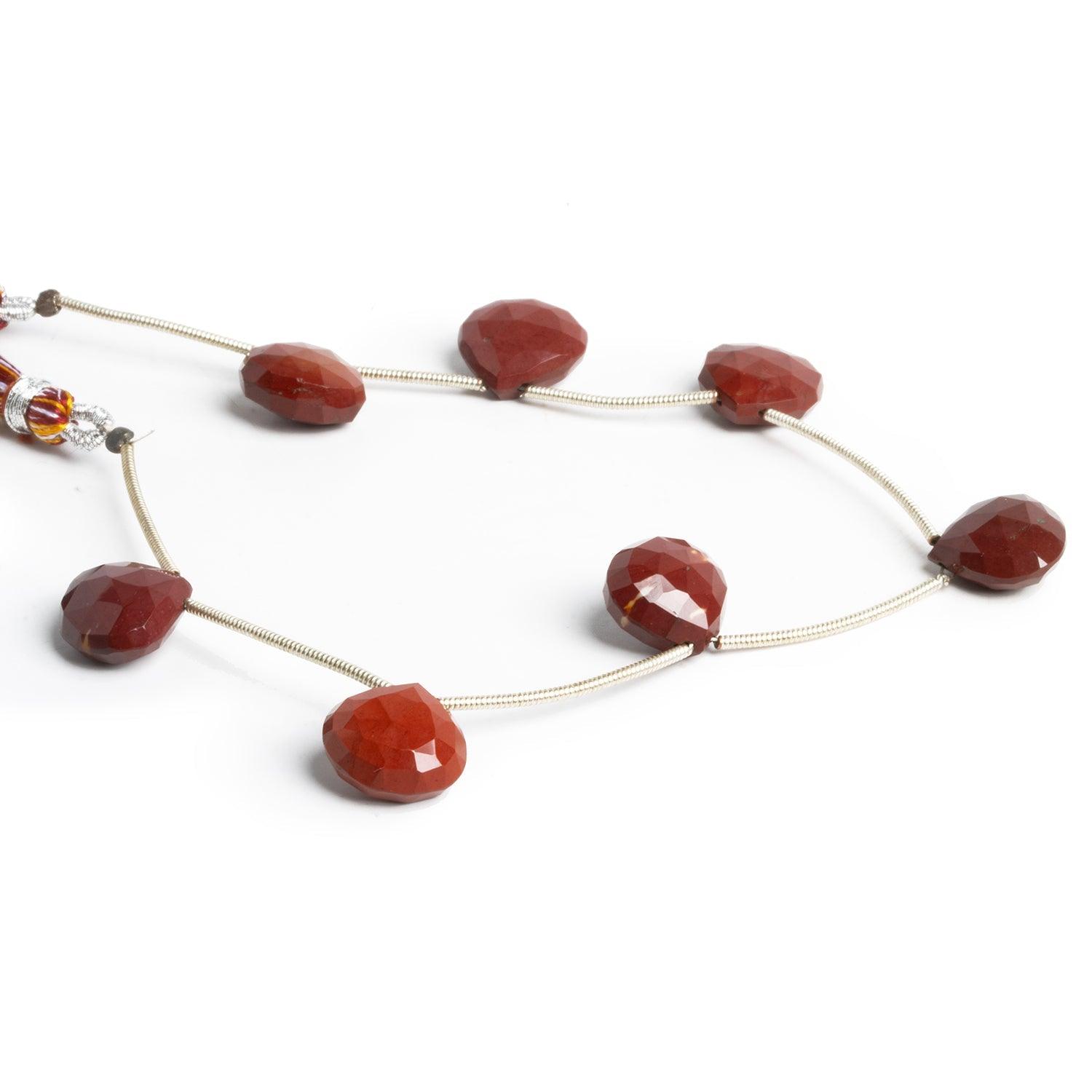 12mm Moukaite Faceted Heart Beads 6 inches 6 beads - The Bead Traders