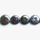 12mm Multi Color Peacock Freshwater Coin Pearls 15 inch 32 pieces - The Bead Traders