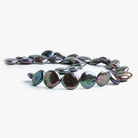 12mm Multi Color Peacock Freshwater Coin Pearls 15 inch 32 pieces - The Bead Traders