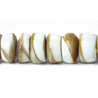 12mm Natural Beige Shell Center Drilled Rondelle Beads 16 inch 63 pieces - The Bead Traders