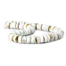 12mm Natural Beige Shell Center Drilled Rondelle Beads 16 inch 63 pieces - The Bead Traders