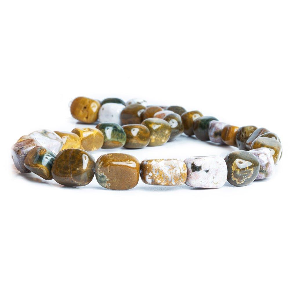 12mm Ocean Jasper Plain Nugget Beads 16 inch 34 pieces - The Bead Traders