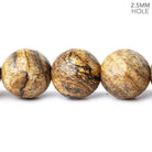 12mm Picture Jasper faceted round Large Hole Beads 7.5 inches 16 pieces - The Bead Traders