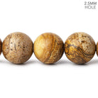 12mm Picture Jasper plain Large hole round Beads 7.5 inches 16 pieces - The Bead Traders