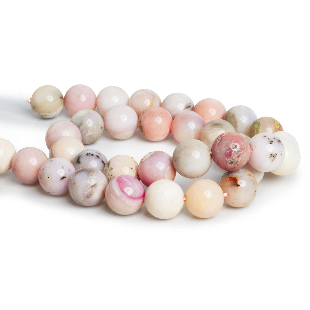 12mm Pink Peruvian Opal Plain Rounds 16 inch 35 beads AA - The Bead Traders
