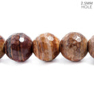 12mm Red Banded Jasper large hole faceted rounds 7.5 inches 16 beads - The Bead Traders