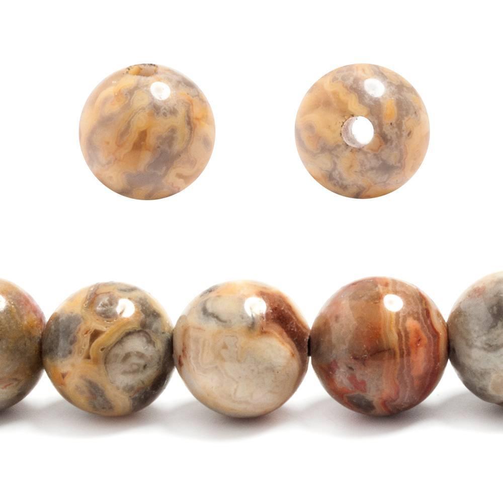 12mm Red Creek Jasper plain round beads 7 inches 16 pieces - The Bead Traders