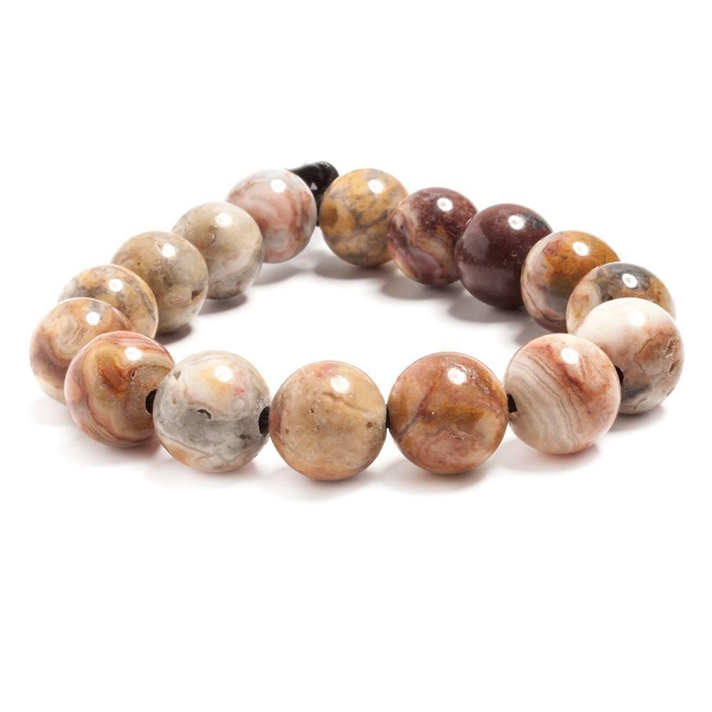 12mm Red Creek Jasper plain round beads 7 inches 16 pieces - The Bead Traders