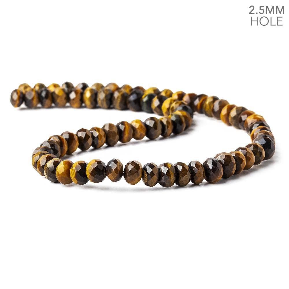 12mm Red Tiger's Eye large hole faceted rounds 7.5 inches 17 beads - The Bead Traders