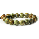 12mm Rhyolite large hole plain rounds 8 inches 17 beads - The Bead Traders
