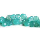 12mm Seablue Chalcedony Faceted Hearts 8 inch 50 beads - The Bead Traders