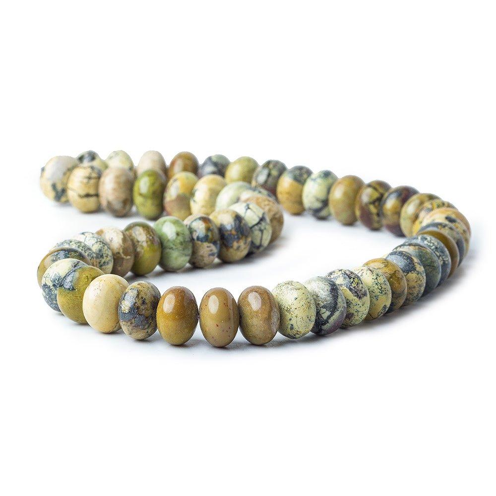 12mm Serpentine plain rondelle beads 16 inch 51 pieces - The Bead Traders