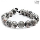 12mm Silver Leaf Jasper large hole faceted rounds 7.5 inches 17 beads - The Bead Traders