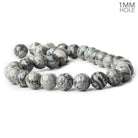 12mm Silver Leaf Jasper plain rounds Large 1mm Hole 15 inch 31 beads - The Bead Traders