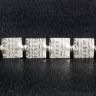 12mm Silver Plated Copper Crescent Embossed Squares - The Bead Traders