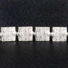 12mm Silver Plated Copper Geometric Embossed Squares - The Bead Traders