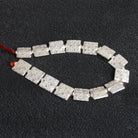 12mm Silver Plated Copper Geometric Embossed Squares - The Bead Traders