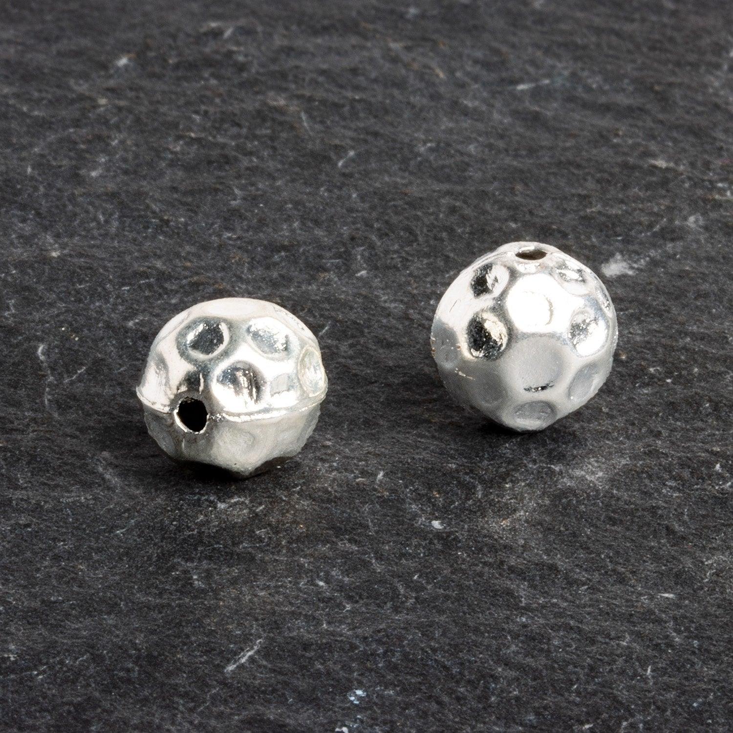 12mm Silver Plated Copper Large Hole Beads Set of 2 – The Bead Traders