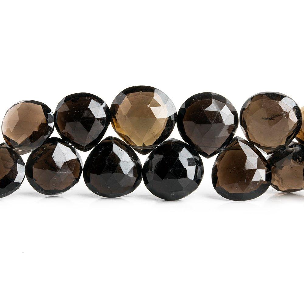 12mm Smoky Quartz Faceted Heart Beads 9 inch 45 pieces - The Bead Traders