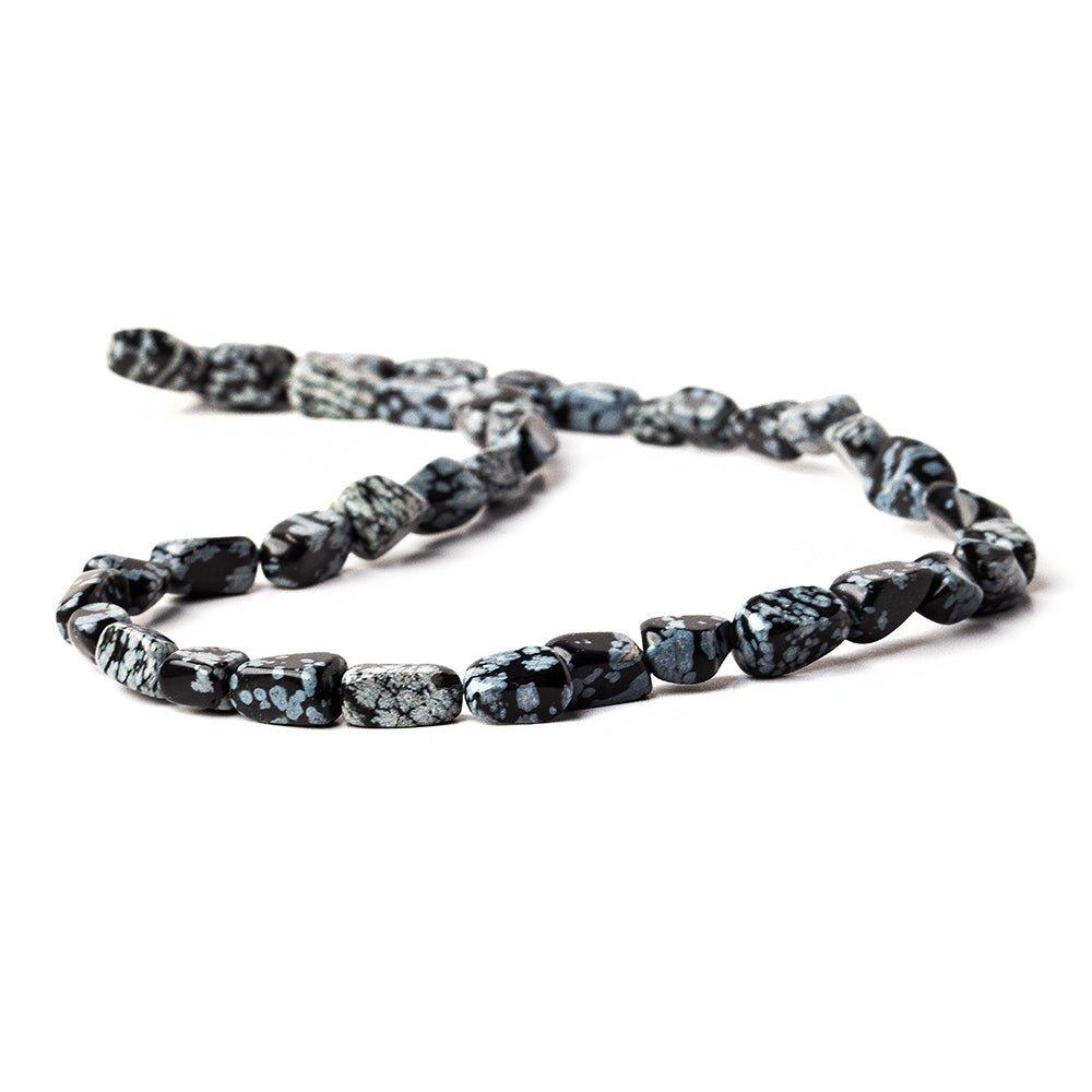 12mm Snowflake Obsidian Plain Nugget Beads, 14 inch - The Bead Traders