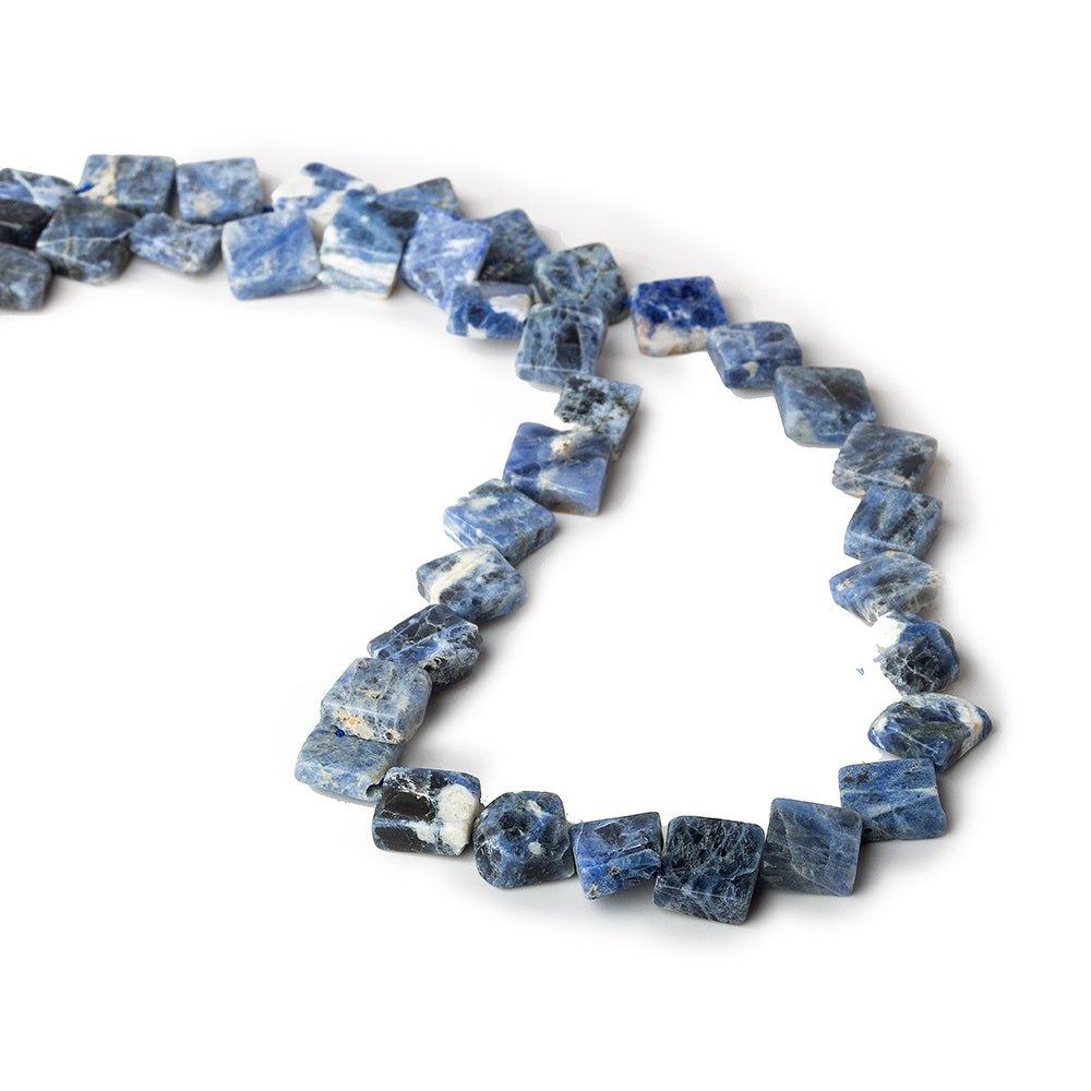 12mm Sodalite Corner Drill Square Beads, 14 inch - The Bead Traders