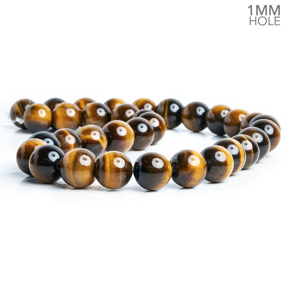 12mm Tiger's Eye Plain Round Beads 15 inch 32 pieces - The Bead Traders