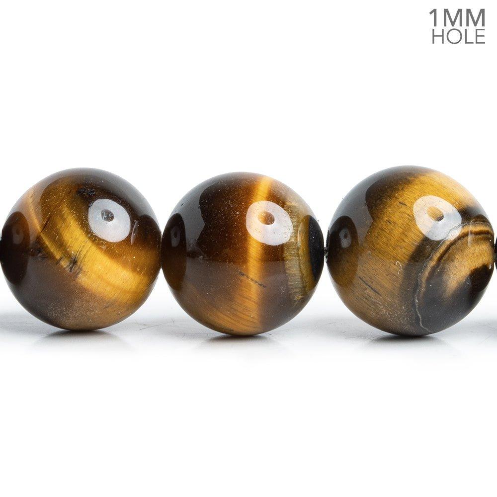 12mm Tiger's Eye Plain Round Beads 15 inch 32 pieces - The Bead Traders
