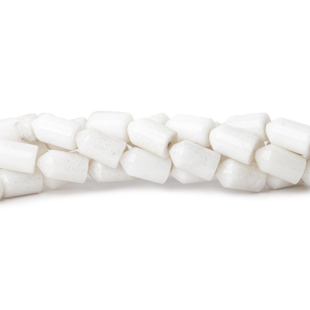 12mm White Howlite Plain Bullet Beads, 16 inch - The Bead Traders