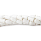 12mm White Howlite Plain Bullet Beads, 16 inch - The Bead Traders