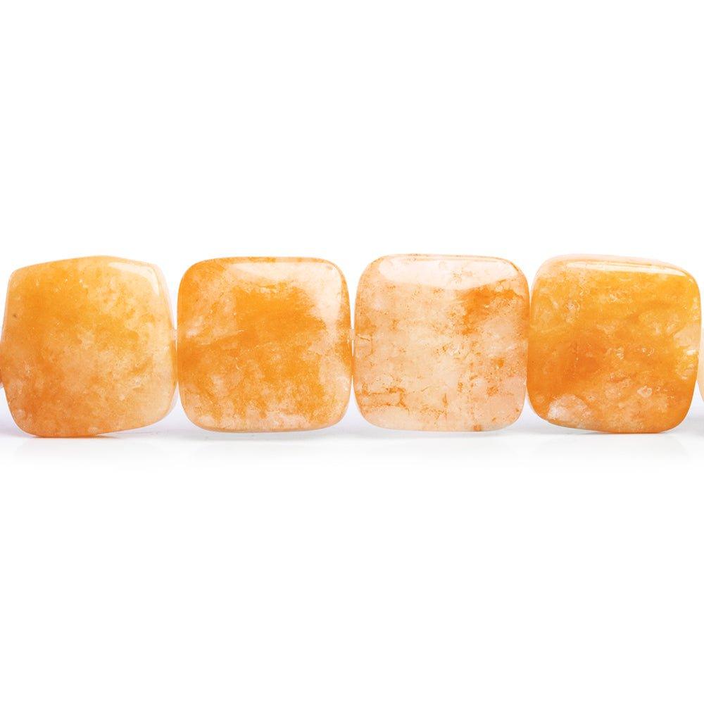 12mm Yellow Jade Plain Square Beads 16 inch 32 beads - The Bead Traders