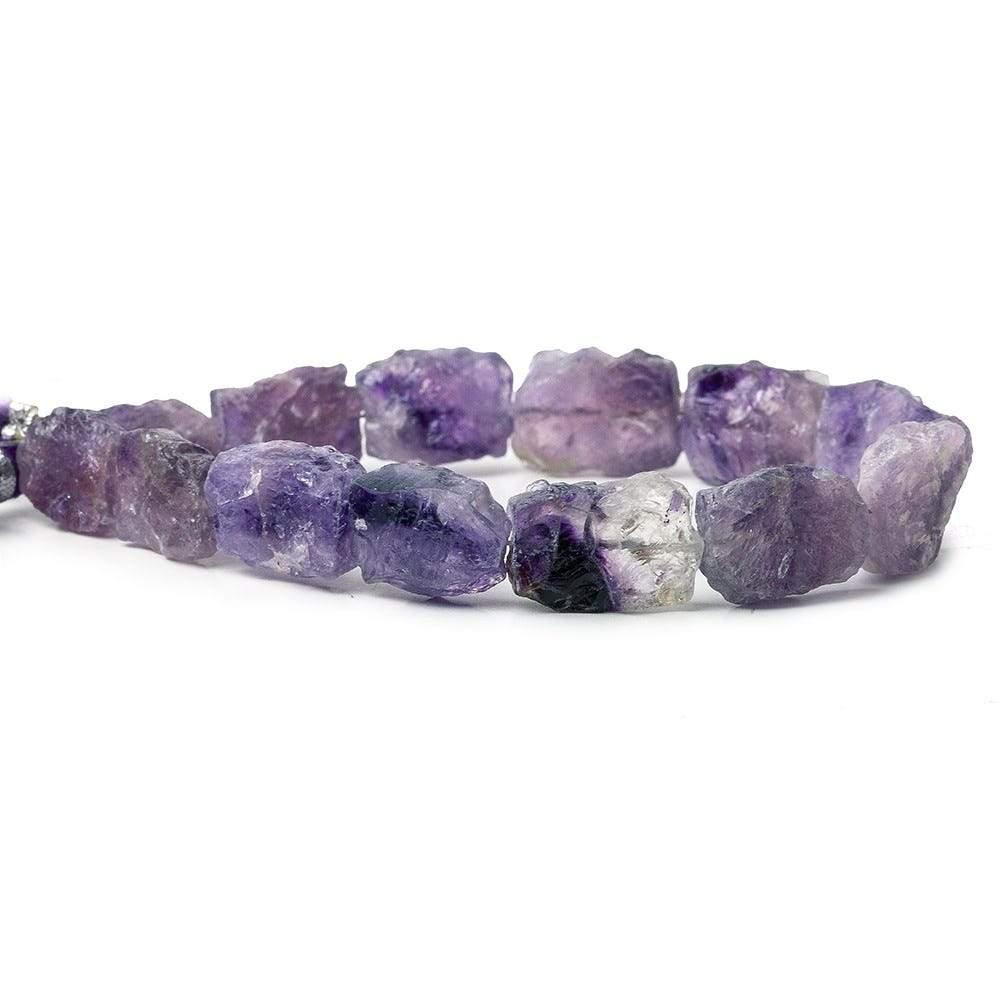12x10-15x12mm Amethyst Beads Hammer Faceted Rectangle 8 inch 14 pieces - The Bead Traders