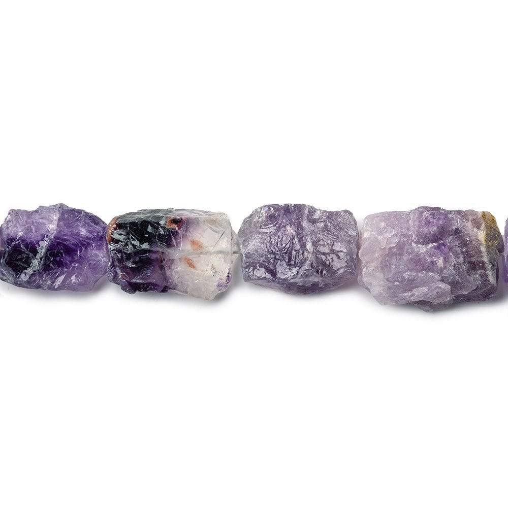 12x10-15x12mm Amethyst Beads Hammer Faceted Rectangle 8 inch 14 pieces - The Bead Traders