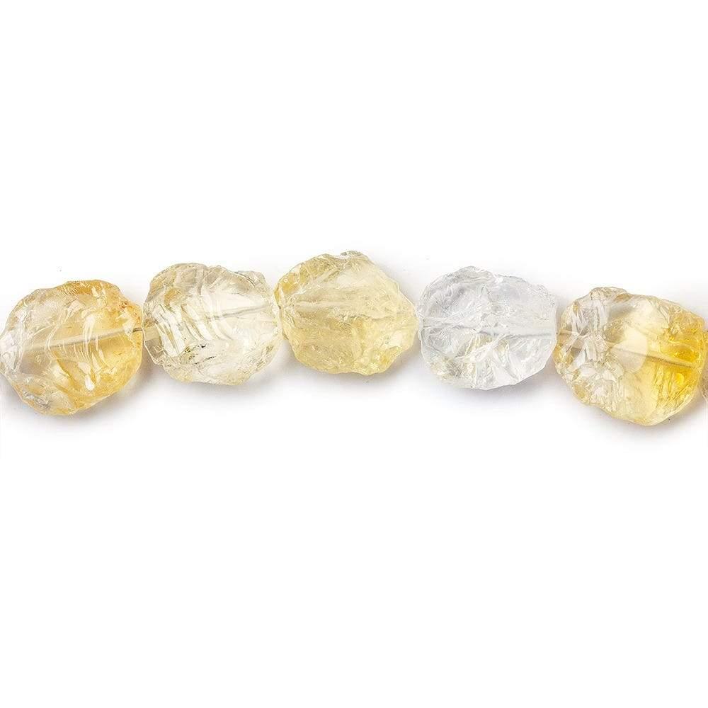 12x10-15x13mm Citrine Beads Hammer Faceted Oval 8 inch 15 pcs - The Bead Traders
