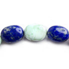 12x10mm-20x14mm Multi Gemstone Plain Oval Beads 16 inch 25 pieces - The Bead Traders