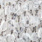 12x10mm Crystal Quartz plain ovals Black Gold plated Chain 17 pcs - The Bead Traders