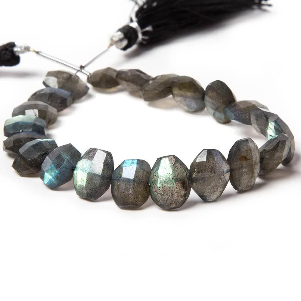 12x10mm Labradorite side drilled Faceted Cushion Beads 7 inch 16 pieces - The Bead Traders