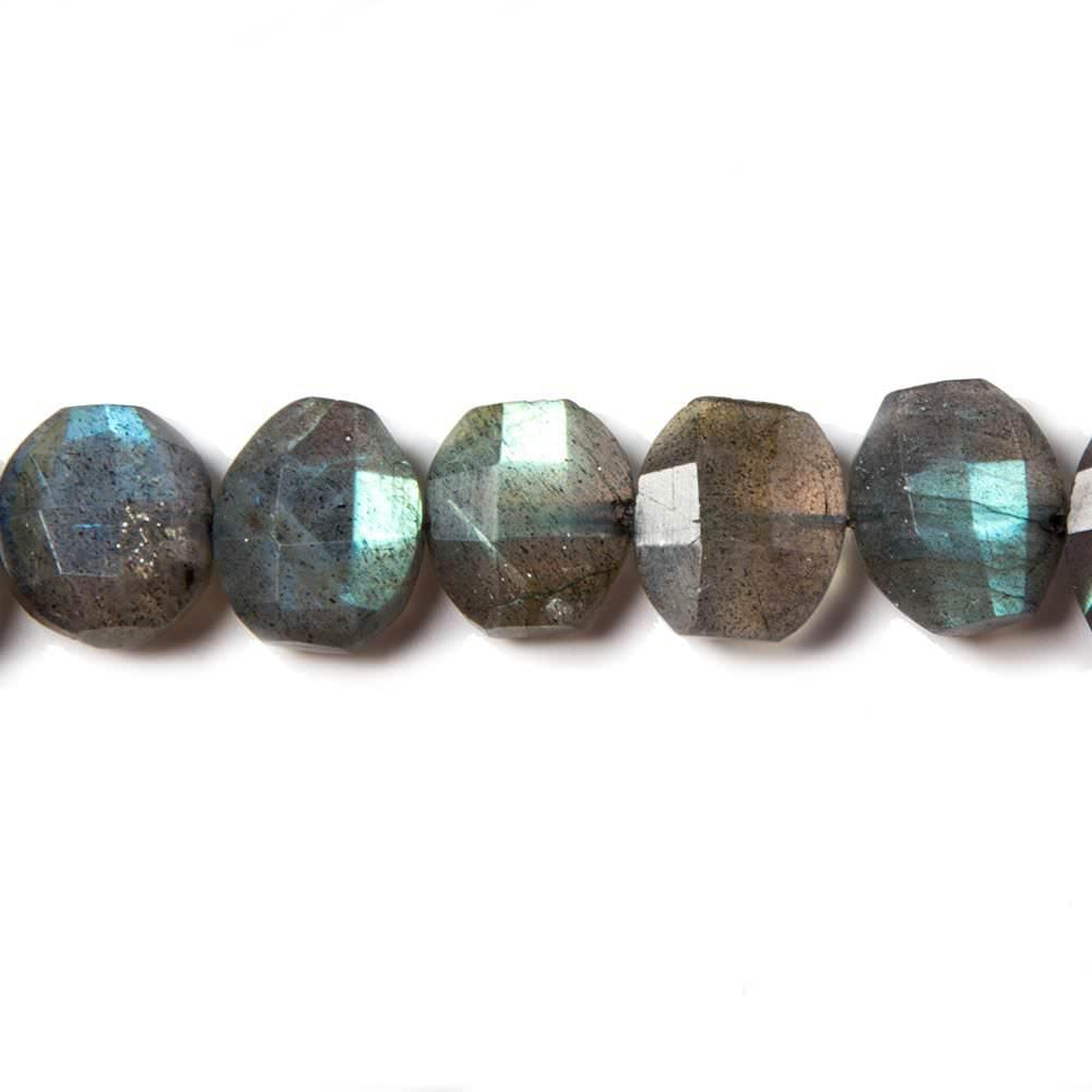 12x10mm Labradorite side drilled Faceted Cushion Beads 7 inch 16 pieces - The Bead Traders