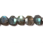 12x10mm Labradorite side drilled Faceted Cushion Beads 7 inch 16 pieces - The Bead Traders