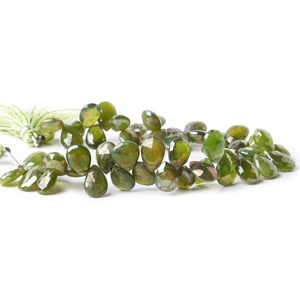 12x10mm Mystic Idocrase Faceted Pear Beads 8 inch 53 pieces - The Bead Traders