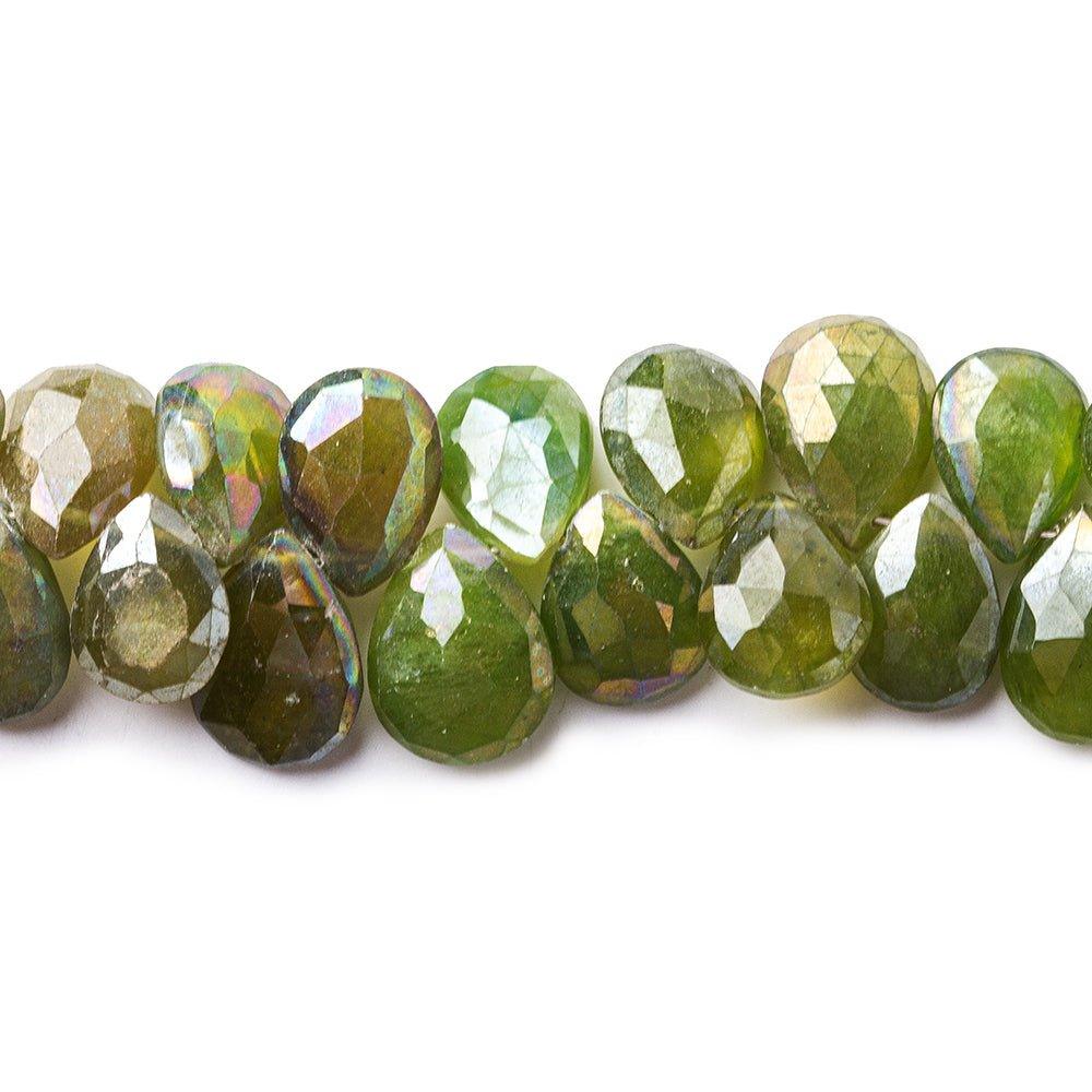 12x10mm Mystic Idocrase Faceted Pear Beads 8 inch 53 pieces - The Bead Traders