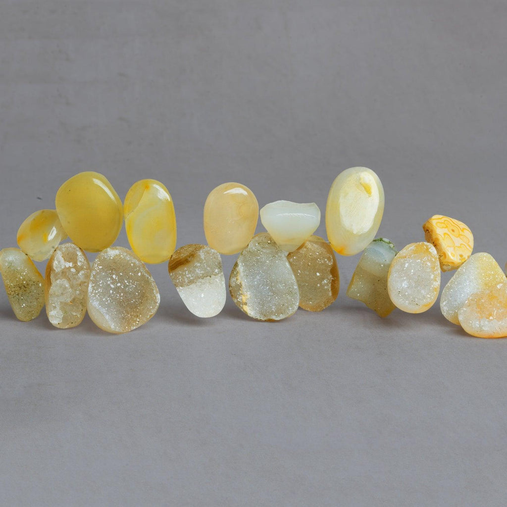 12x10mm Yellow Drusy Nuggets 7 inch 28 beads - The Bead Traders