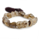 12x11-15x11mm Sepia Brown Agate Tumbled Hammer Faceted rectangle 8 inch 15 pcs - The Bead Traders