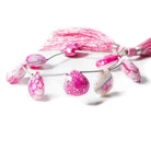 12x11-16x15mm Pink & White Crackled Agate Faceted Heart 6.5 inch 6 Beads - The Bead Traders
