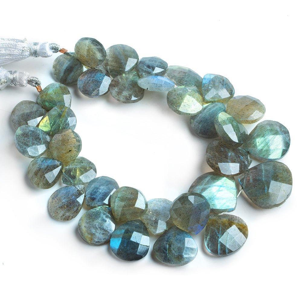 12x11-16x16mm Labradorite faceted heart beads 7.5 inch 36 pieces - The Bead Traders