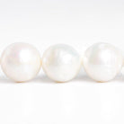12x11mm-14x13mm White Baroque Freshwater Pearls 16 inch 33 pieces - The Bead Traders