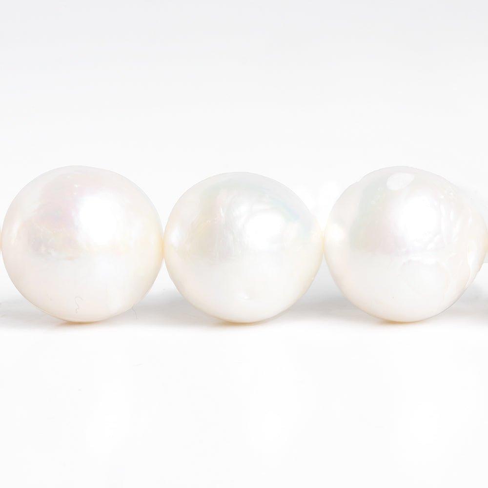 12x11mm-14x13mm White Baroque Freshwater Pearls 16 inch 33 pieces - The Bead Traders