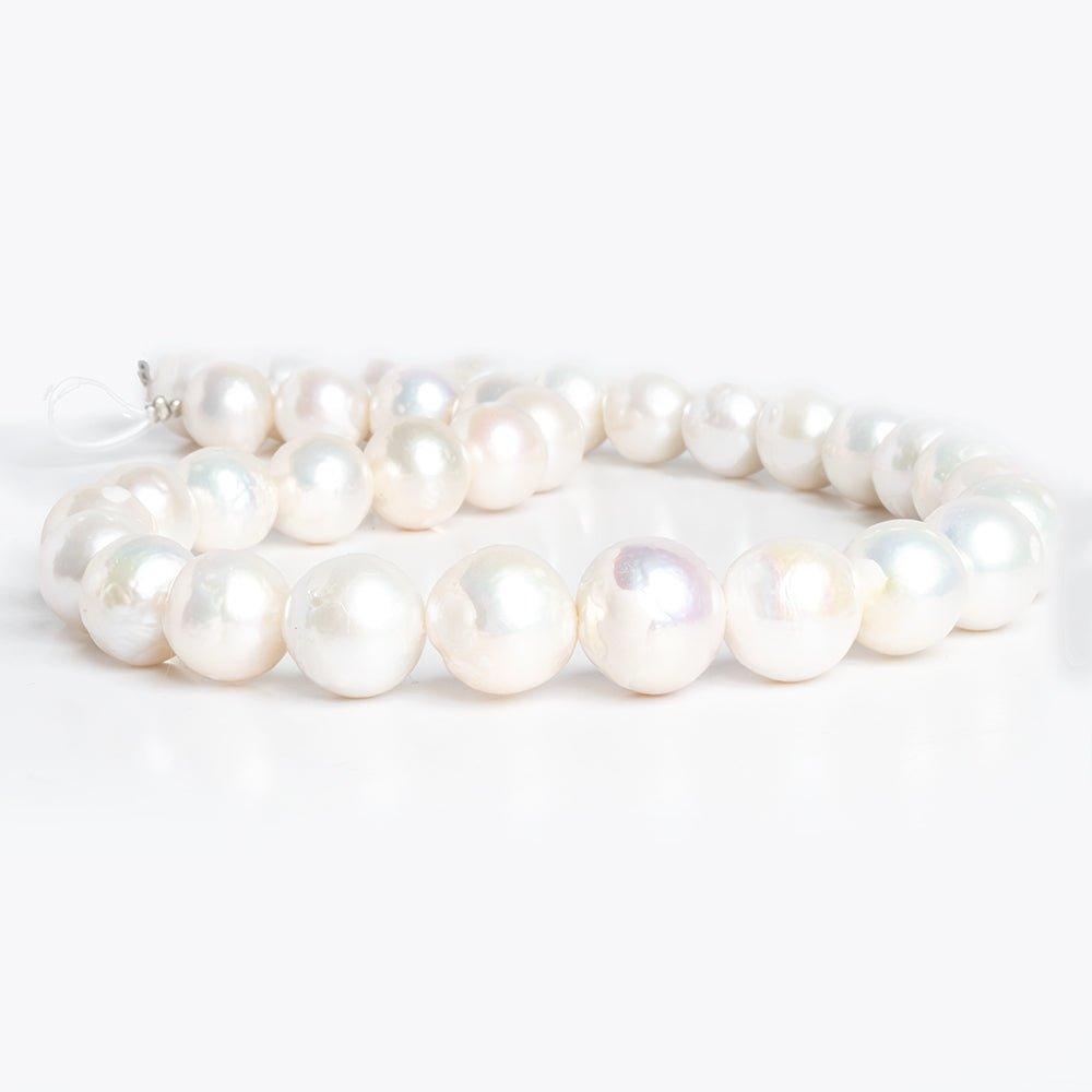 12x11mm-14x13mm White Baroque Freshwater Pearls 16 inch 33 pieces - The Bead Traders