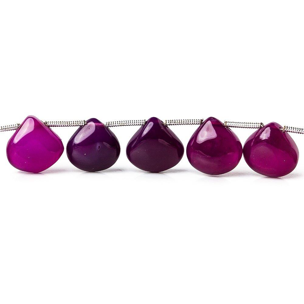 12x12mm Shaded Purple Chalcedony plain hearts 8 inch 15 beads - The Bead Traders
